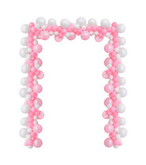 Gates made of balloons are isolated on a white background