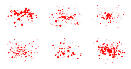 Beautiful set of red watercolor drops brushes