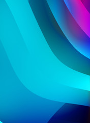 Abstract background with colorful gradient. Vibrant graphic wallpaper with stripes design. Fluid 2D illustration of modern movement.