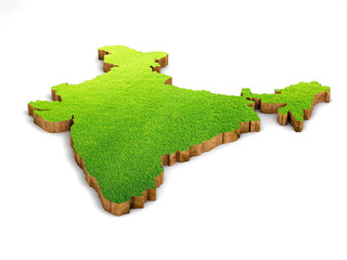 3d map of India on white isolated background © Surendra
