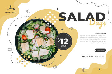 Food sale discount banner template promotion. Easy to edit and customize. Vector shape