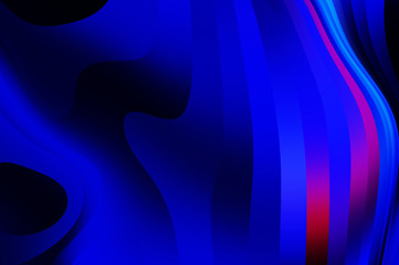 Fluid abstract background with colorful gradient. 2D illustration of modern movement.