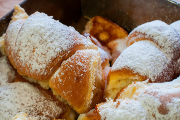 freshly baked sweet cakes filled with coffee