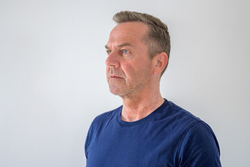 Fototapeta premium Serious stern middle-aged man