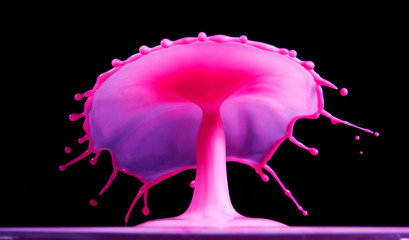 color water drop explosion mushroom