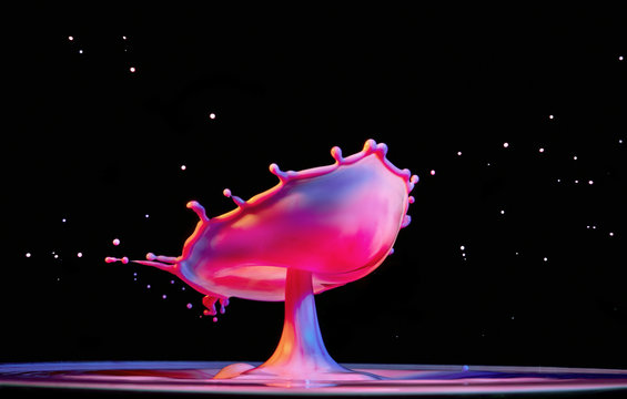 Color Water Drop Explosion Mushroom