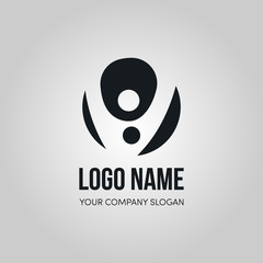 Obraz premium People connect logo, Communication ,family, Social Care, Kids, Sports, vector symbolic marks. 