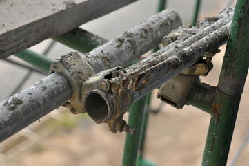 scaffolding assembly at construction site