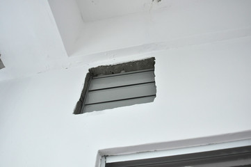 Ventilation fan hole at wall 