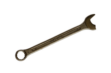 Broken open-end wrench close-up.