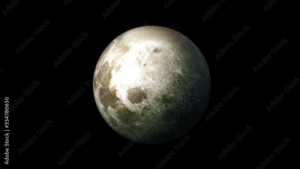 Aufkleber looping rotation of the moon on a transparent background.