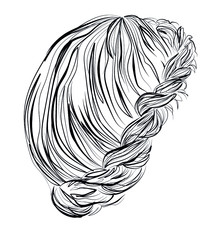 Crown braid around a head hairstyle vector illustration
