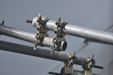 scaffolding assembly at construction site