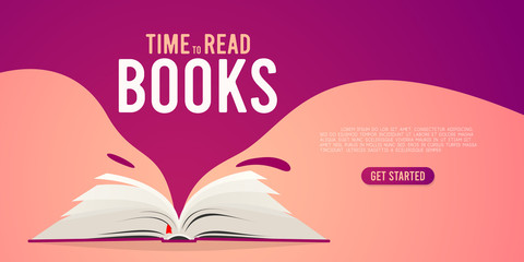 Covered opened book isolated. Vector illustration