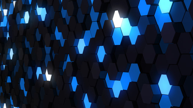 Light Block illumination neon Wall Bump 3D illustration abstract background. © bluebackimage