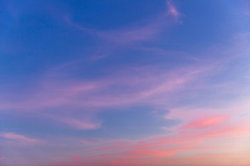 Beautiful pre-sunset sky in pink colors. Space for text. Background.