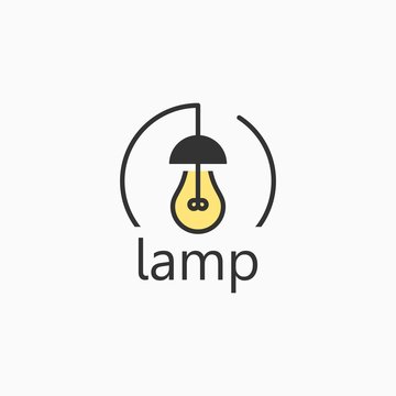 Light bulb lamp logo design idea energy symbol icon vector isolated