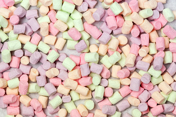 Background with Colorful Miniature Marshmallows Horizontal Pattern