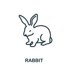 Rabbit icon from wild animals collection. Simple line Rabbit icon for templates, web design and infographics