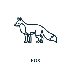 Obraz na płótnie Canvas Fox icon from wild animals collection. Simple line Fox icon for templates, web design and infographics