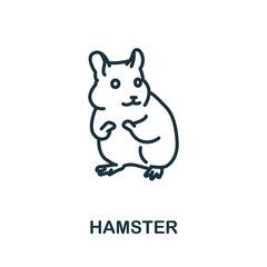 Hamster icon from wild animals collection. Simple line Hamster icon for templates, web design and infographics