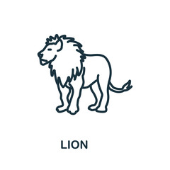 Lion icon from wild animals collection. Simple line Lion icon for templates, web design and infographics