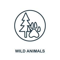 Wild Animals icon. Simple line element Wild Animals symbol for templates, web design and infographics