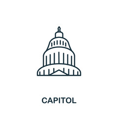 Capitol icon from usa collection. Simple line Capitol icon for templates, web design and infographics