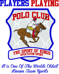 College polo sports graphic design vector art