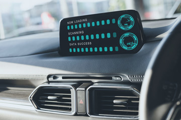 futuristic interface dashboard digital ai connection iot gear for driver transmission gear box stick shift shifting manual speeding scanning download data success to travel tourism inspiration tourist