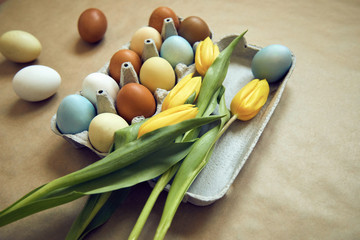 Preparing Easter egg for holiday. Happy Easter. Spring concept.