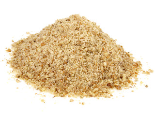 Ground Earth Almonds - Organic Tigernuts on white Background