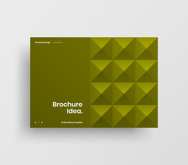 Creative business presentation vector A4 horizontal orientation front page mock up. Modern corporate report cover abstract geometric illustration design layout. Company identity brochure template.