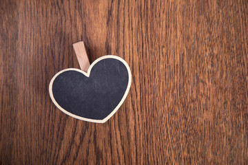  heart chalkboard on the table