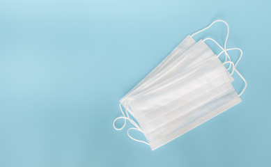 Respiratory protection, mask for a doctor or patient in case of illness or protecting themselves from infection is transmitted by airborne droplets. The concept of the fight against coronavirus. 