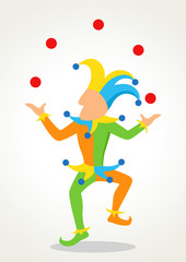 Joker juggling red balls