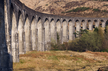 Arches of Glenfinnan viaduct in scotland