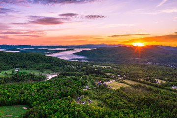 A sunrise over the White Mountains
