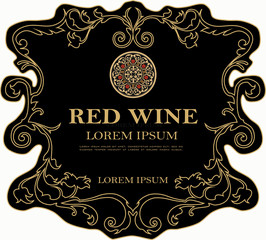 WINE LABEL ORNAMENTAL DESIGN GRAPHIC AMARONE AND PROSECCO 