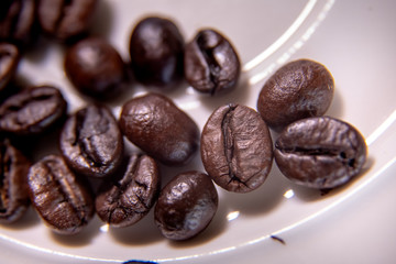 Close-up of roasted coffee beans
