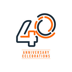 Obraz premium 40 Years Anniversary Celebration Vector Template Design Illustration