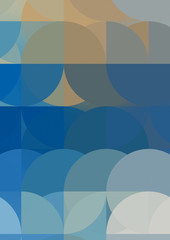 Layers of circular shapes creating a colorful and vibrant design. Digital illustration of circles layout. Futuristic design template.