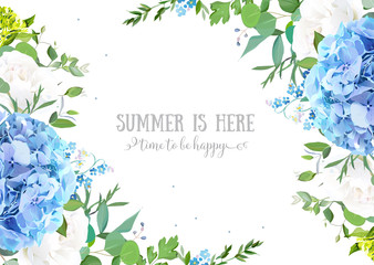 Summer botanical vector design banner - obrazy, fototapety, plakaty