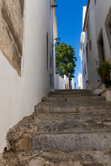 Fototapeta na wymiar Narrow cobbled streets of Tavira, Algarve, Portugal