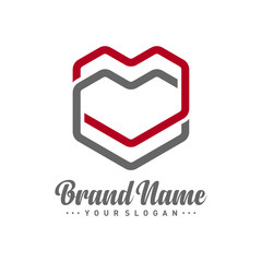 Love logo vector, Heart Logo Design Template For Healthy Company