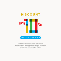Discount up to 10% off Limited Time Only Label Vector Template Design Illustration