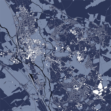 Map Of The City Of Oxford, Oxfordshire, South East England, England, UK