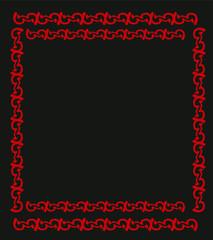 red patterned frame graphic design vector art