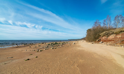 seascape with blue sky and calm sea