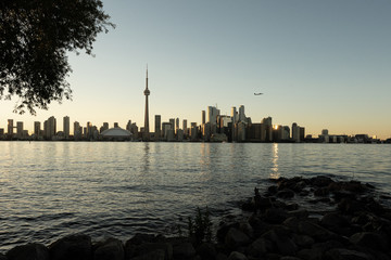 Toronto skyline at sunset